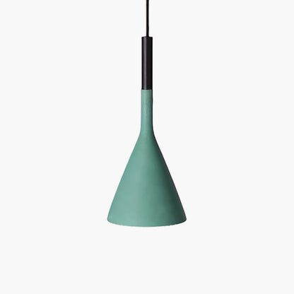 Conical Concrete Eclectic Metal Pendant Light