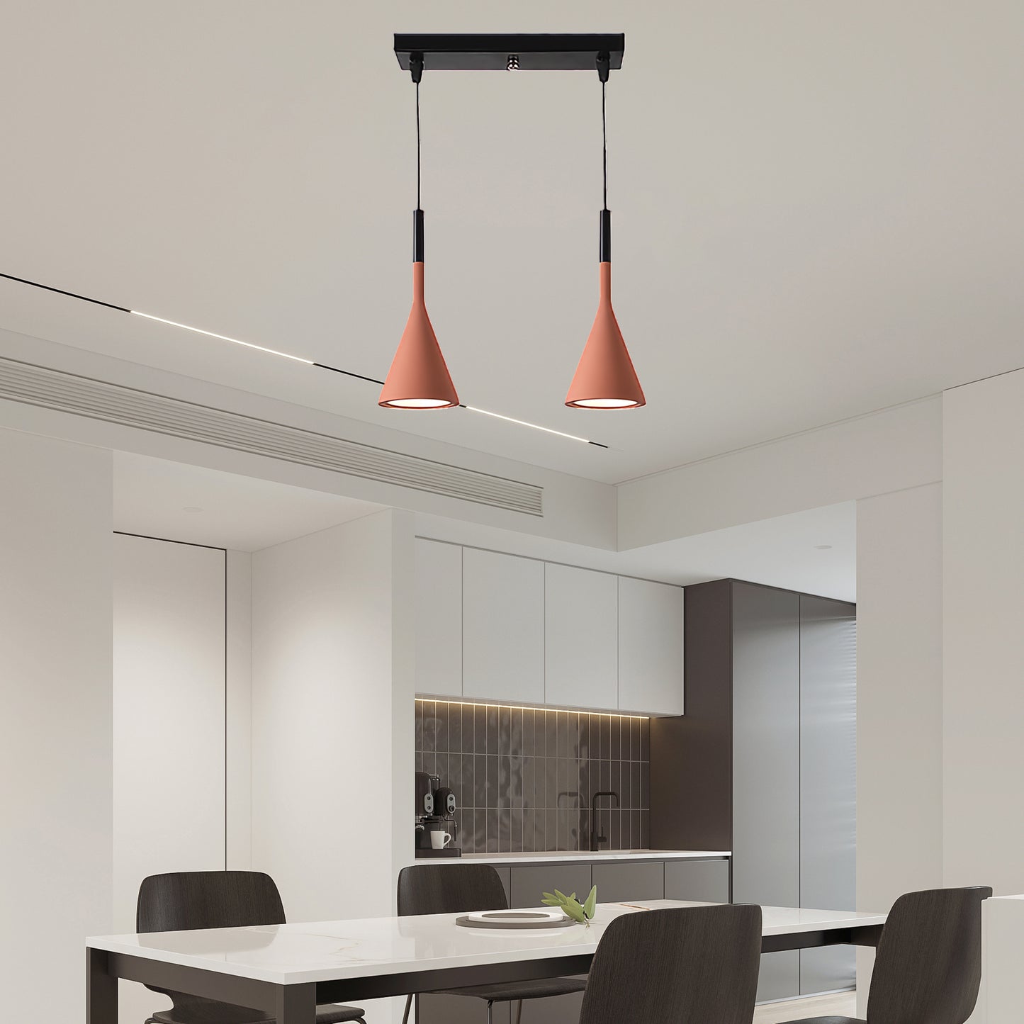 Conical Concrete Eclectic Metal Pendant Light