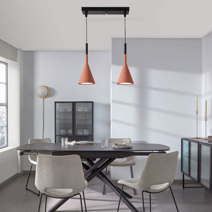 Conical Concrete Eclectic Metal Pendant Light