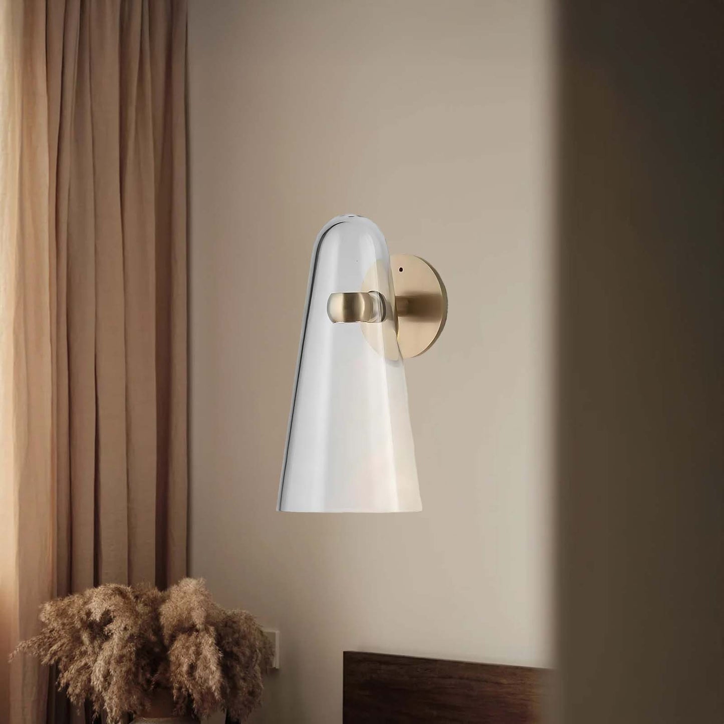 Conical Contemporary Crystal Wall Lamp