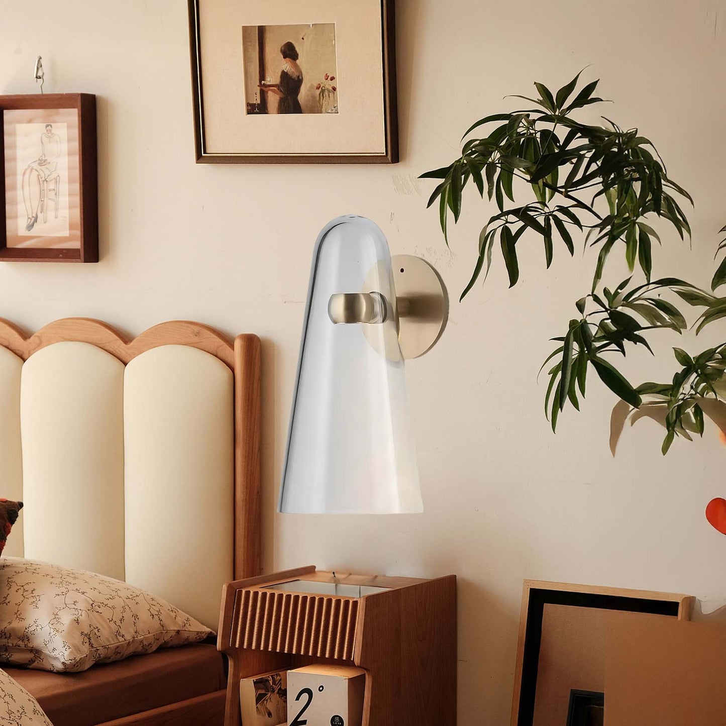 Conical Contemporary Crystal Wall Lamp