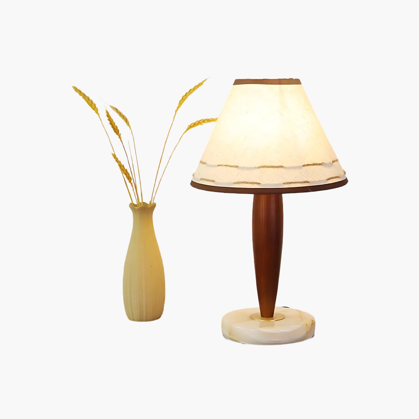 Conical Contemporary Wood Table Lamp