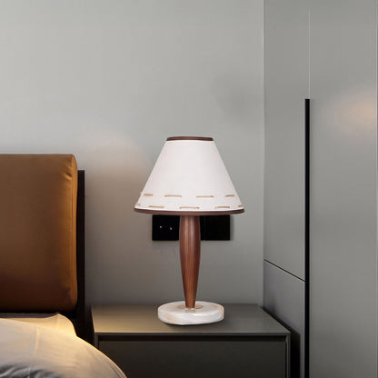 Conical Contemporary Wood Table Lamp