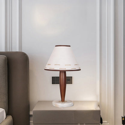 Conical Contemporary Wood Table Lamp