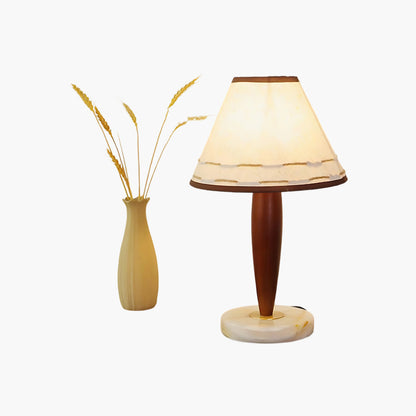 Conical Contemporary Wood Table Lamp