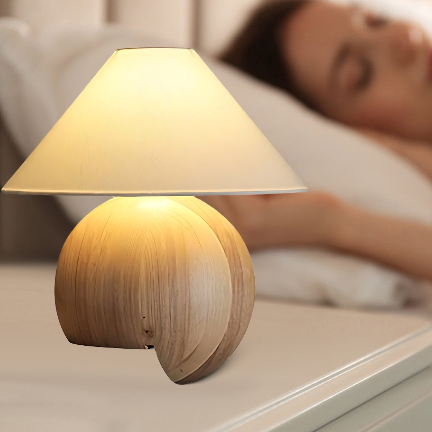 Corner Log Luxury Wood Table Lamp