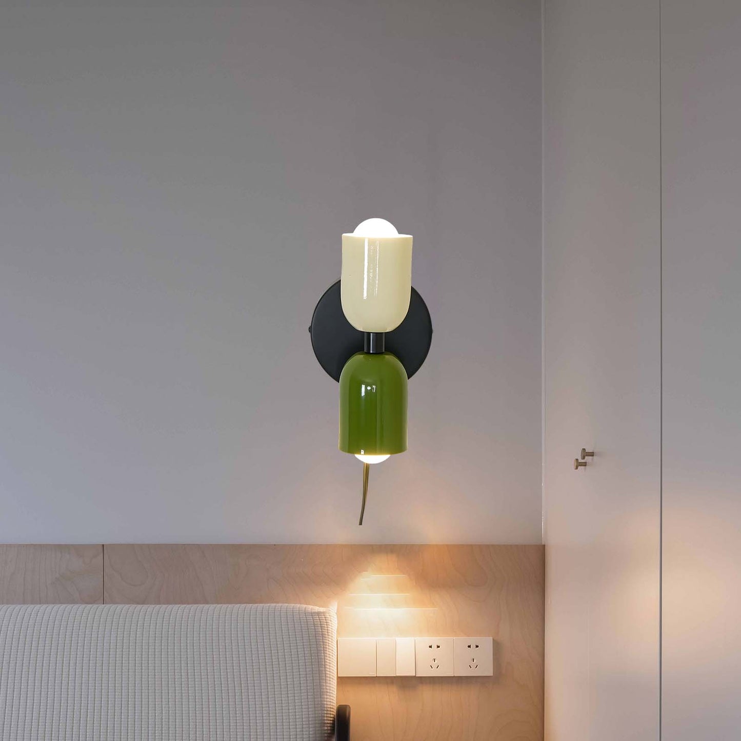 Couleur Double Plug In Eclectic Crystal Wall Lamp