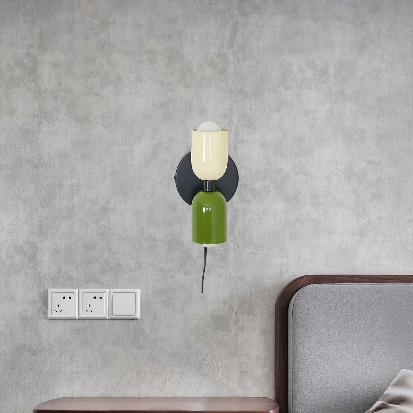 Couleur Double Plug In Eclectic Crystal Wall Lamp