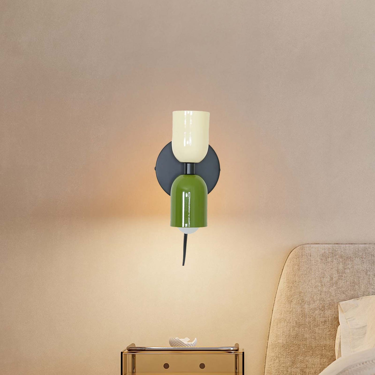 Couleur Double Plug In Eclectic Crystal Wall Lamp