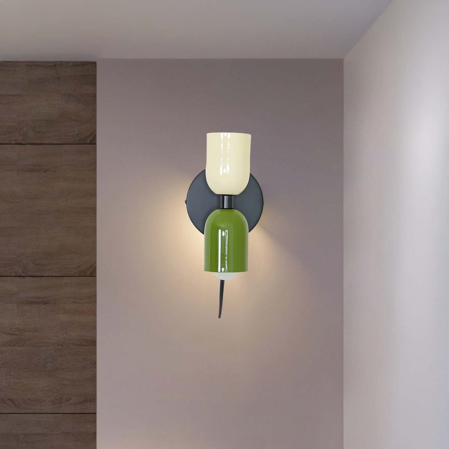 Couleur Double Plug In Eclectic Crystal Wall Lamp