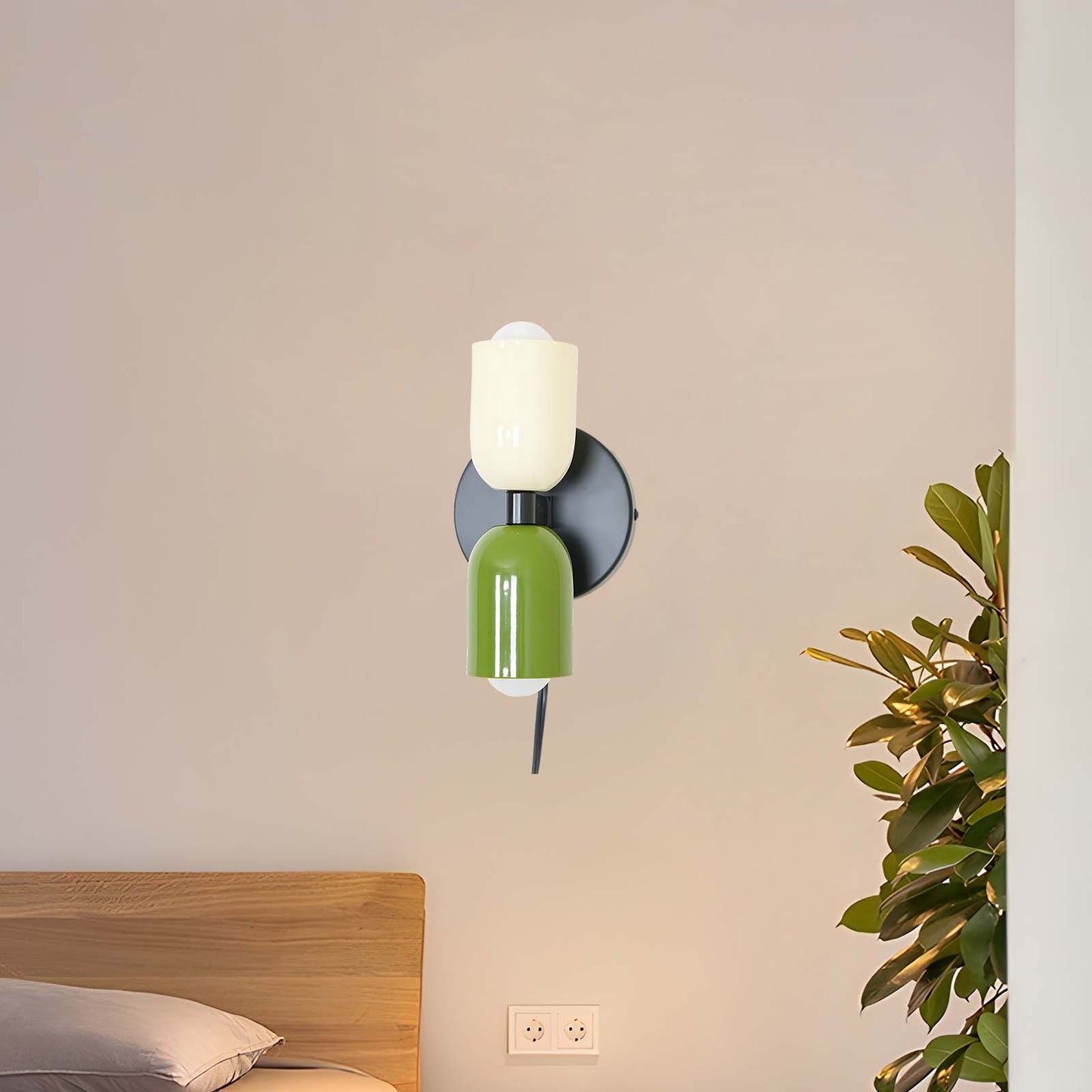 Couleur Double Plug In Eclectic Crystal Wall Lamp