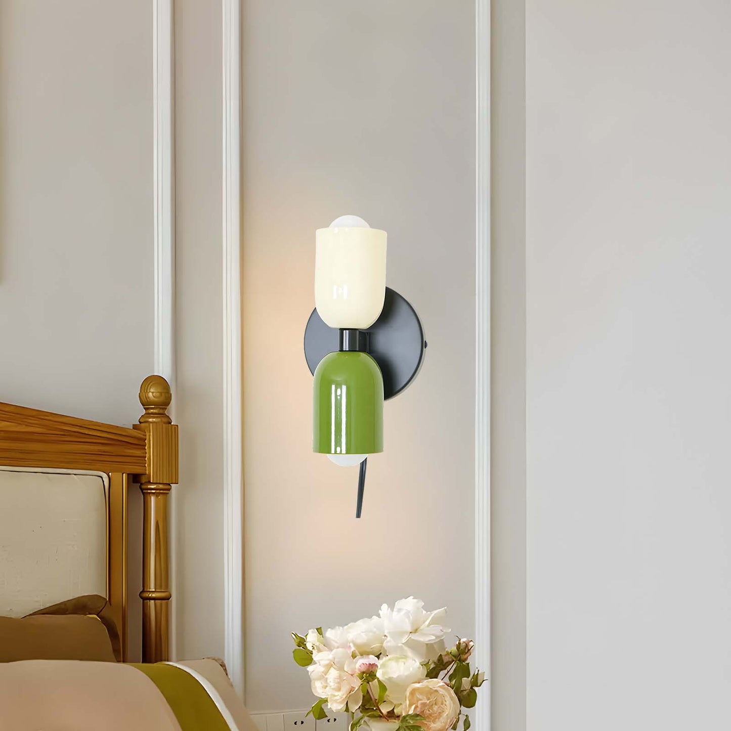 Couleur Double Plug In Eclectic Crystal Wall Lamp