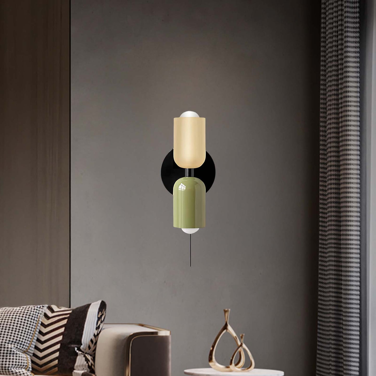 Couleur Double Plug In Eclectic Crystal Wall Lamp