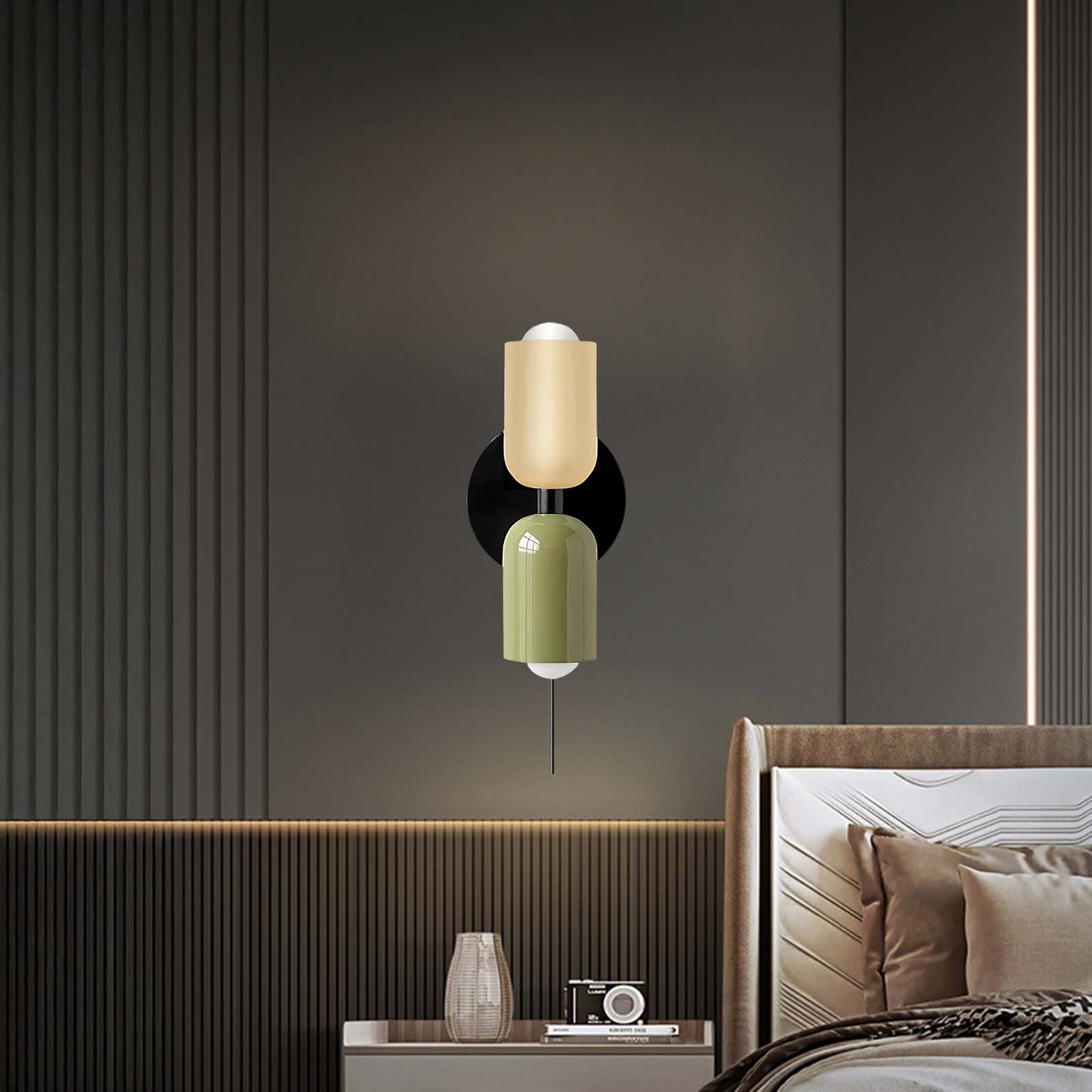 Couleur Double Plug In Eclectic Crystal Wall Lamp