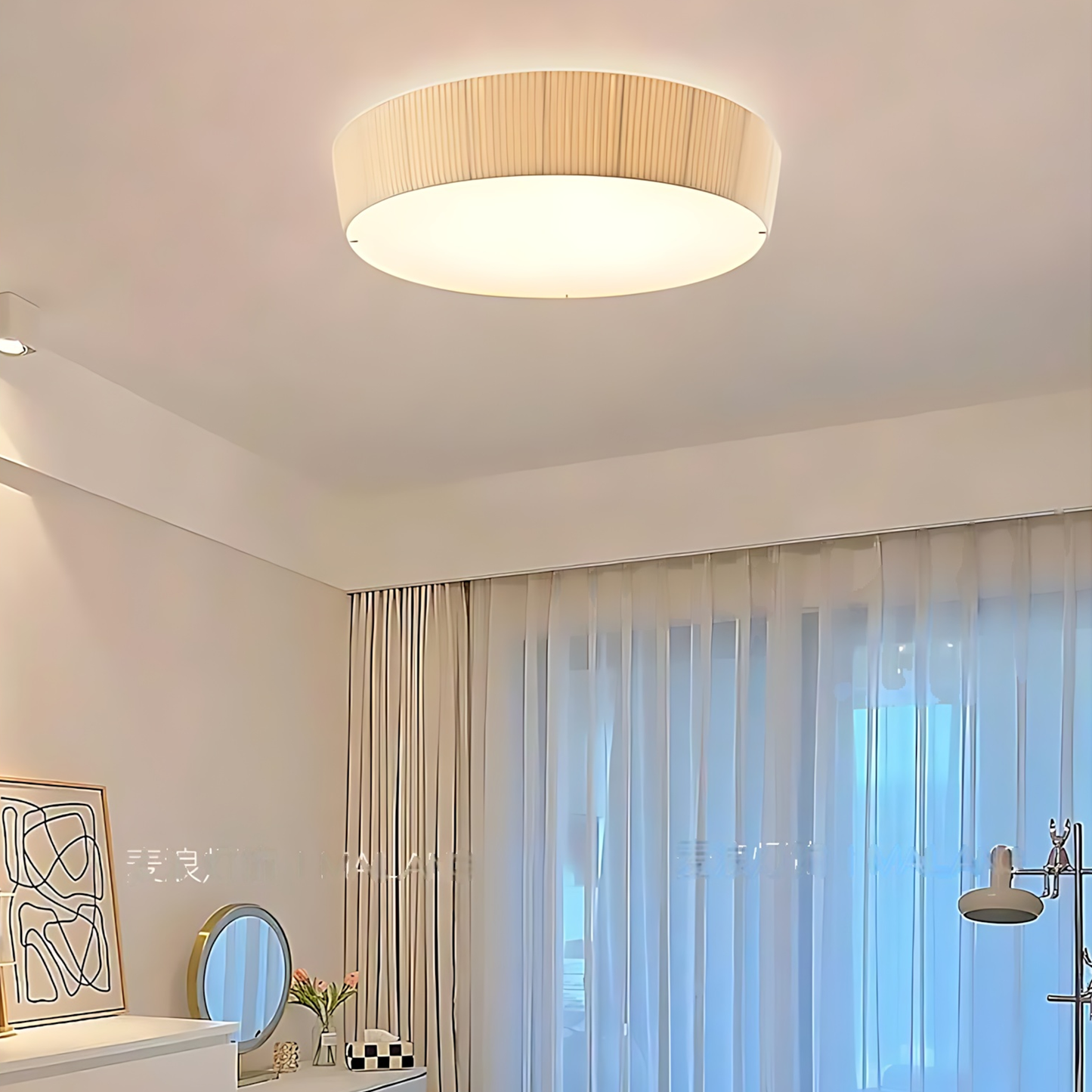 Cream Nordic Alcove Ceiling Lamp