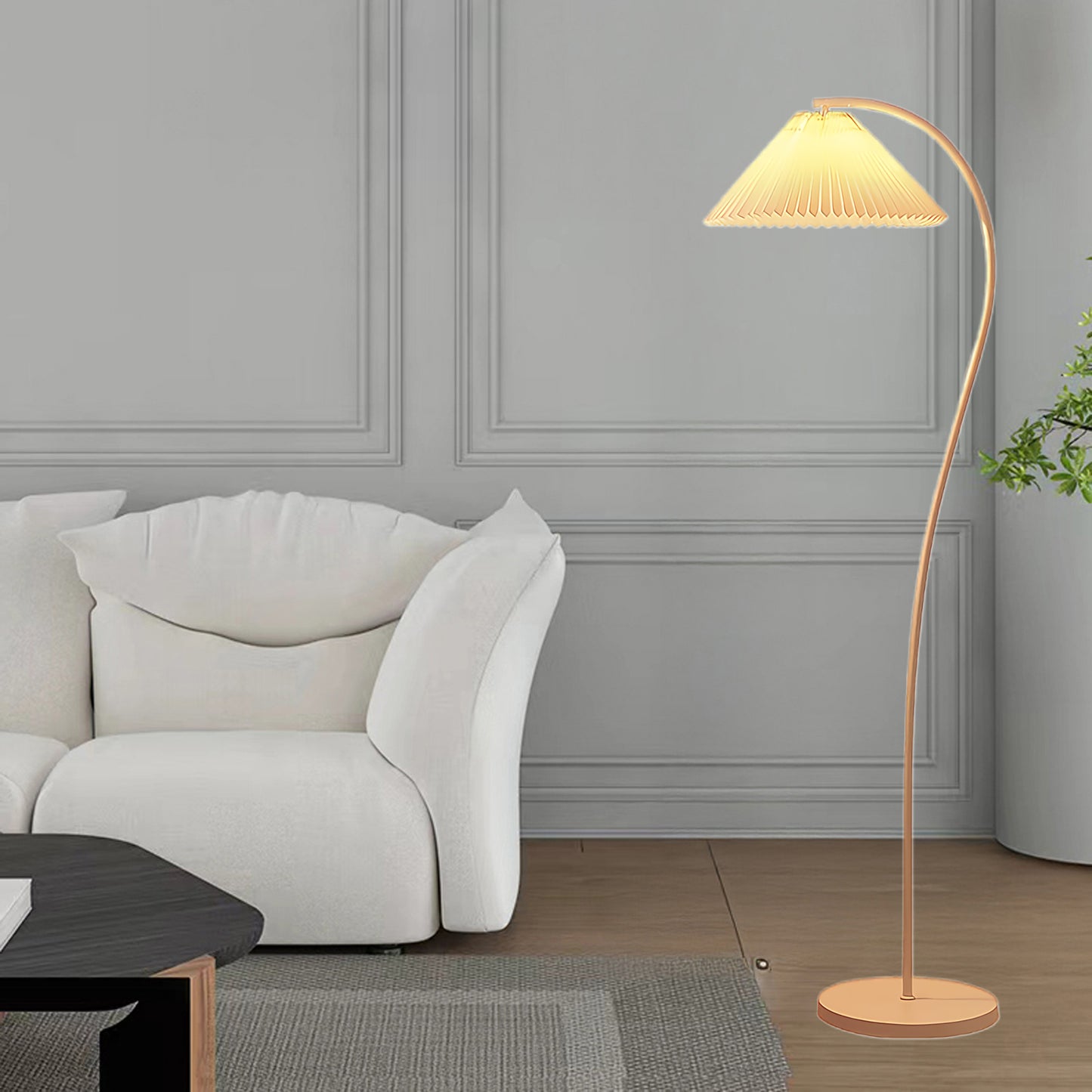 Crescini Pleated Modern Metal Floor Lamp