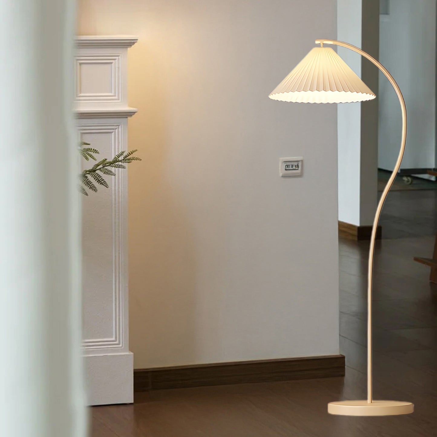 Crescini Pleated Modern Metal Floor Lamp