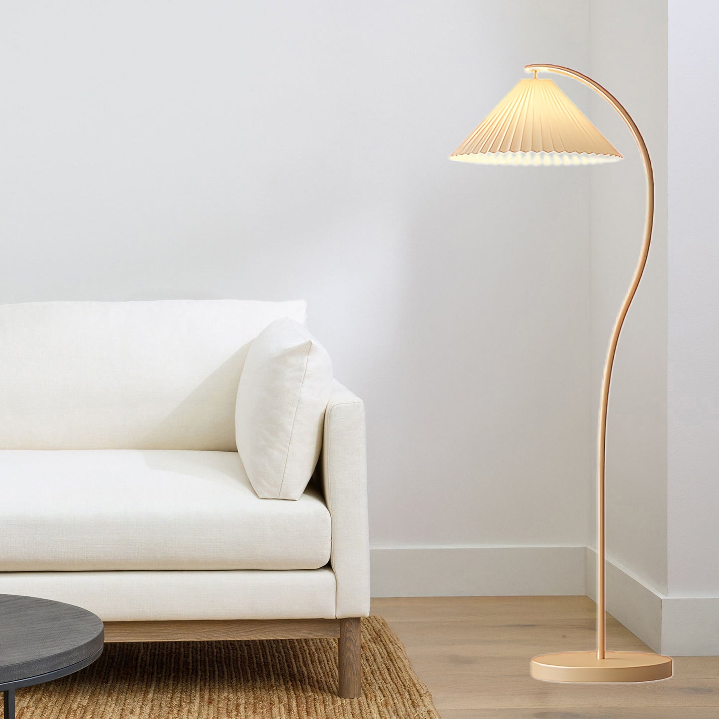 Crescini Pleated Modern Metal Floor Lamp