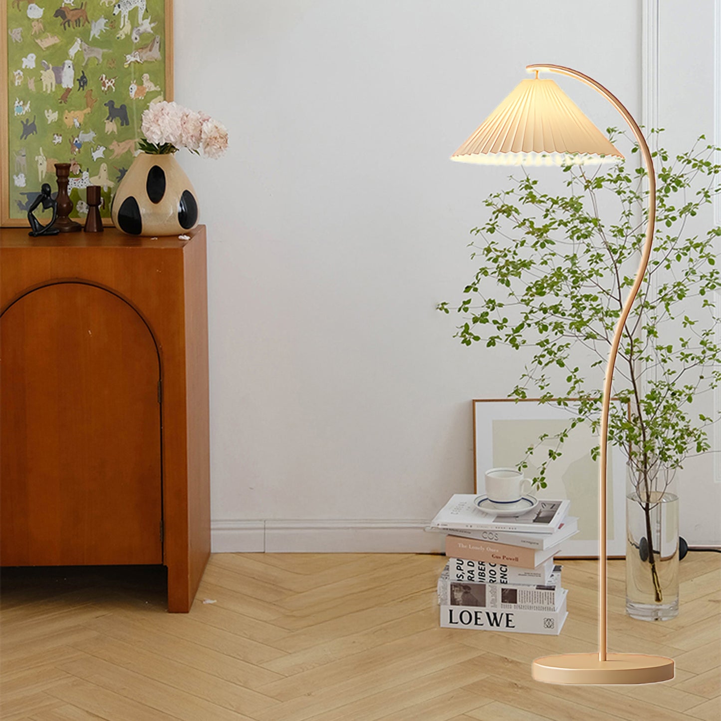 Crescini Pleated Modern Metal Floor Lamp