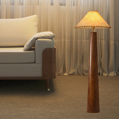 Crestview Paper Column Modern Wood Floor Lamp