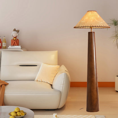 Crestview Paper Column Modern Wood Floor Lamp