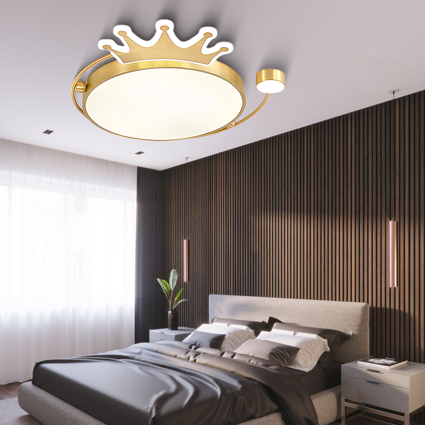 Crown Traditional Brass Ceiling Light