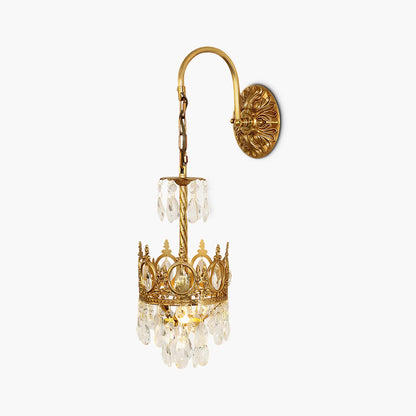 Crystal Crown Eclectic Metal Wall Light