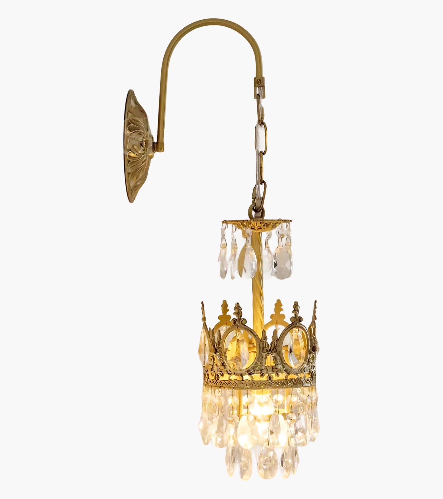 Crystal Crown Eclectic Metal Wall Light