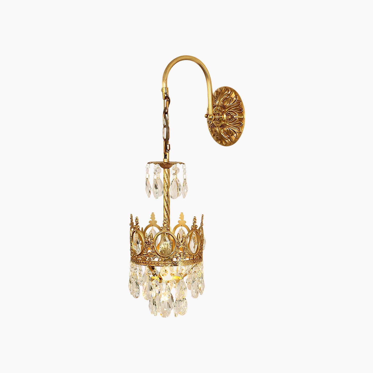 Crystal Crown Eclectic Metal Wall Light