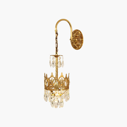 Crystal Crown Eclectic Metal Wall Light