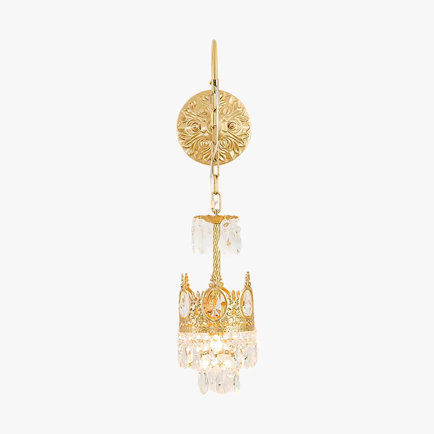 Crystal Crown Eclectic Metal Wall Light