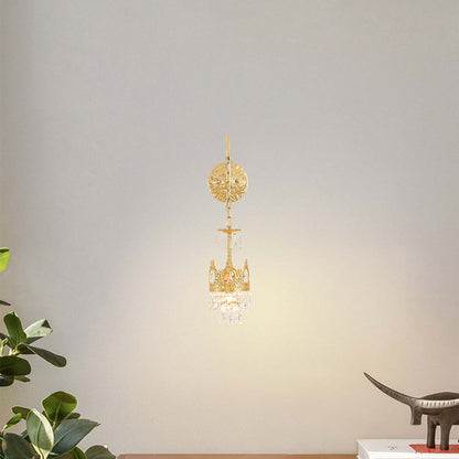 Crystal Crown Eclectic Metal Wall Light