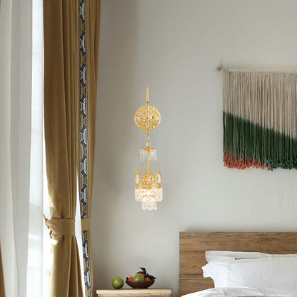 Crystal Crown Eclectic Metal Wall Light