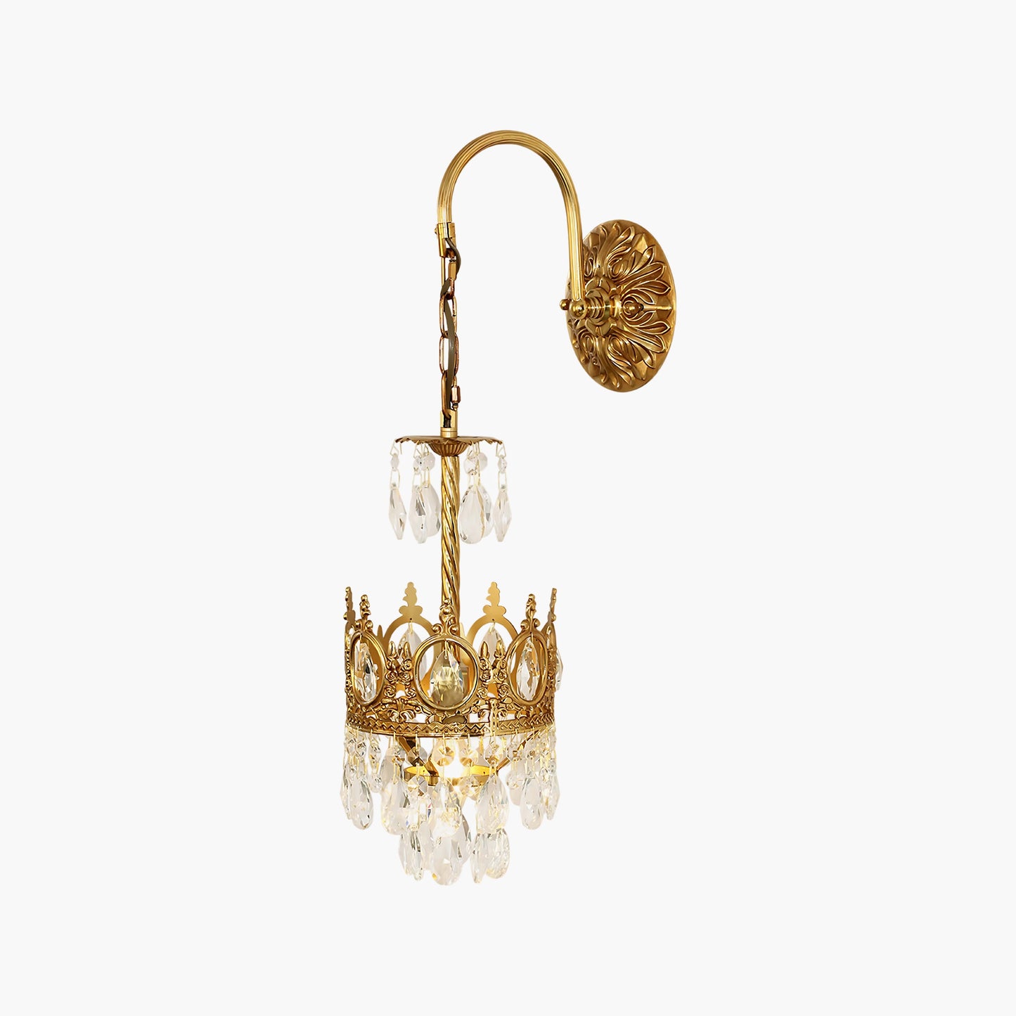 Crystal Crown Eclectic Metal Wall Light