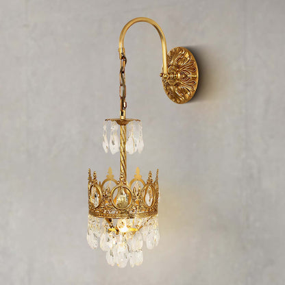 Crystal Crown Eclectic Metal Wall Light