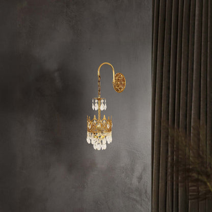 Crystal Crown Eclectic Metal Wall Light