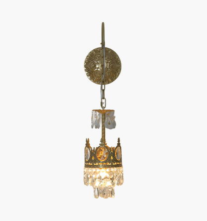 Crystal Crown Eclectic Metal Wall Light