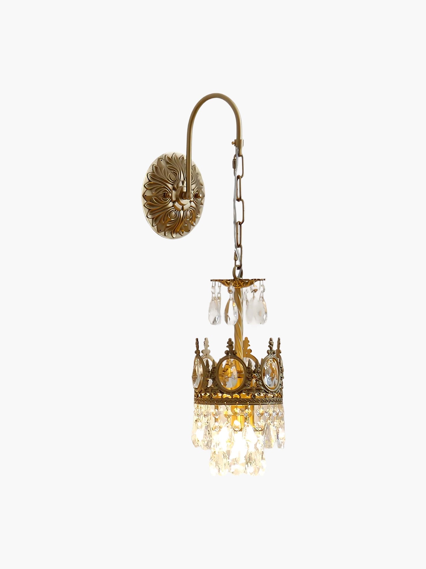 Crystal Crown Eclectic Metal Wall Light