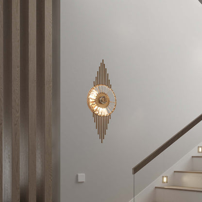 Crystal Gear Gold Modern Wall Light