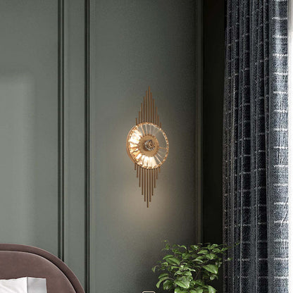 Crystal Gear Gold Modern Wall Light