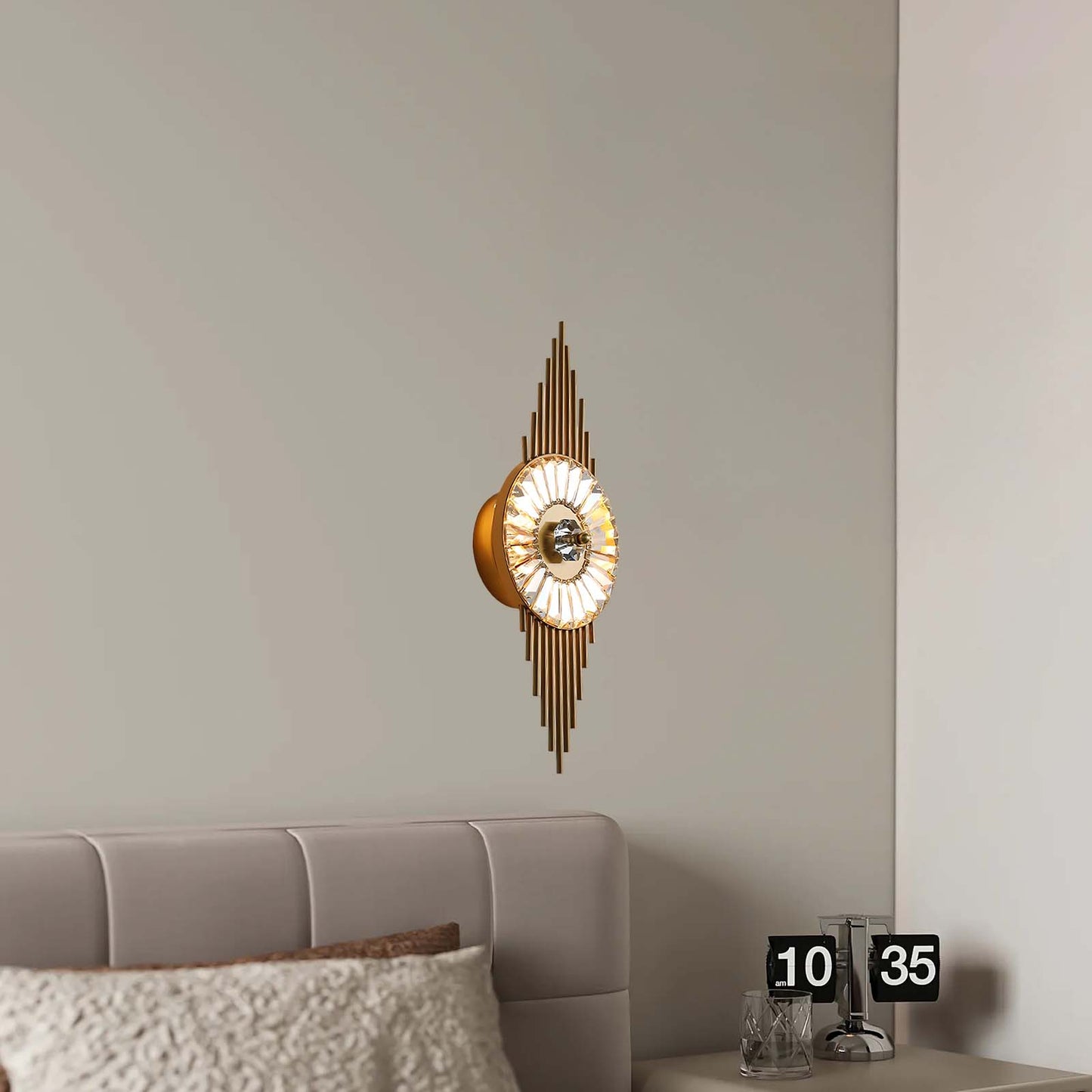 Crystal Gear Gold Modern Wall Light