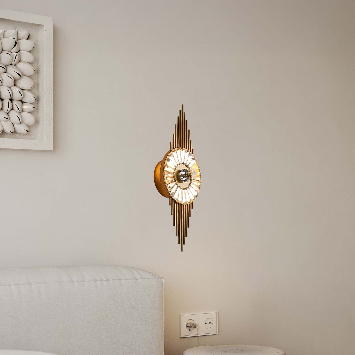 Crystal Gear Gold Modern Wall Light