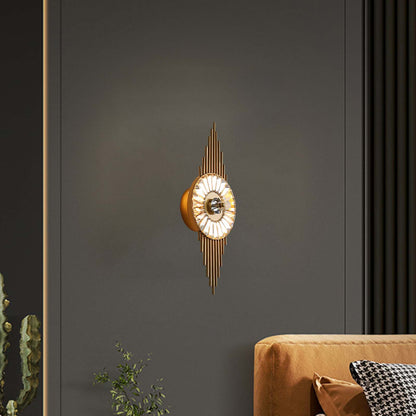 Crystal Gear Gold Modern Wall Light