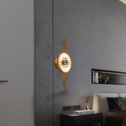 Crystal Gear Gold Modern Wall Light