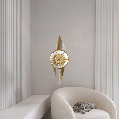 Crystal Gear Gold Modern Wall Light