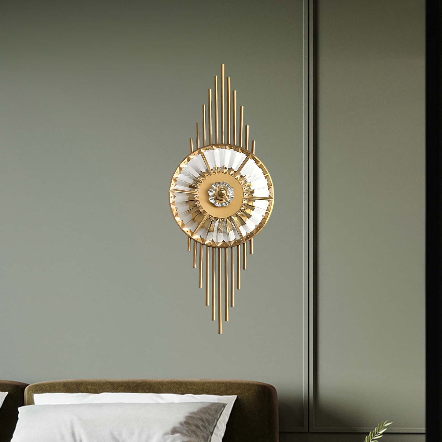 Crystal Gear Gold Modern Wall Light