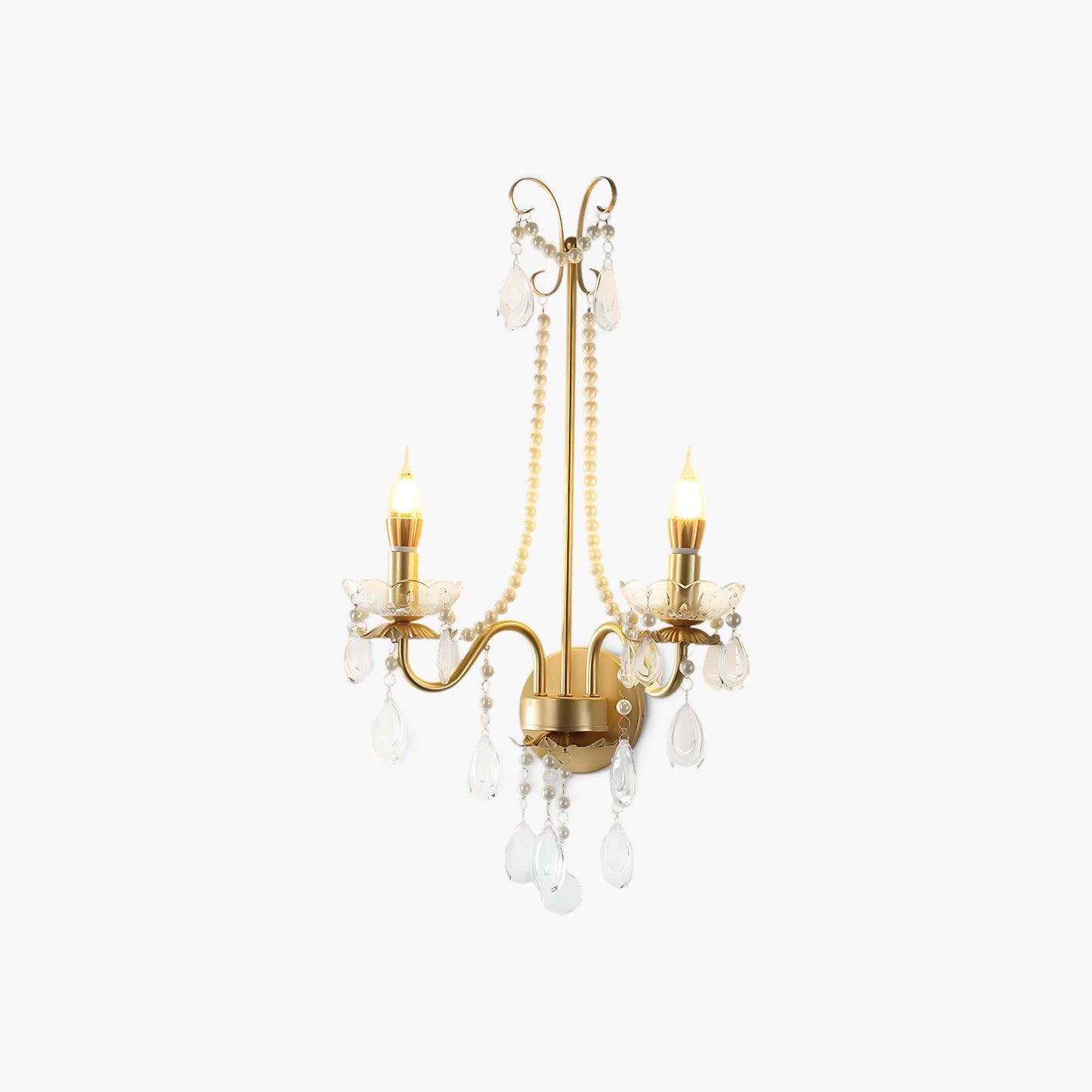 Crystal Pearl Chain Classic Wall Lamp