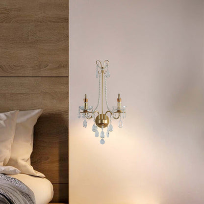 Crystal Pearl Chain Classic Wall Lamp