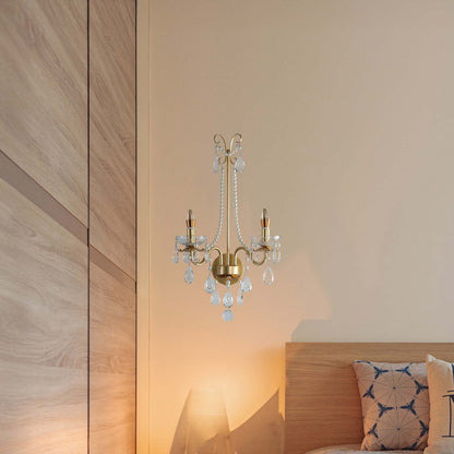 Crystal Pearl Chain Classic Wall Lamp