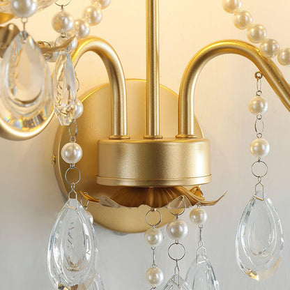 Crystal Pearl Chain Classic Wall Lamp